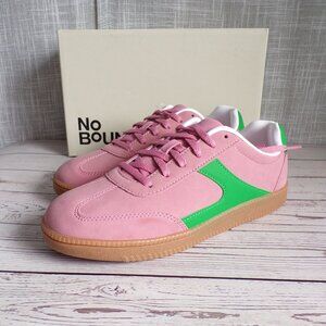 No Boundaries Women's Pink & Green Lace Up Sport Sneakers, Size 7